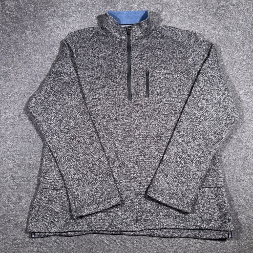Woolrich Men's 1/4‎ Zip Long Sleeve Heather Gray Pullover Sweater Size XL Pocket